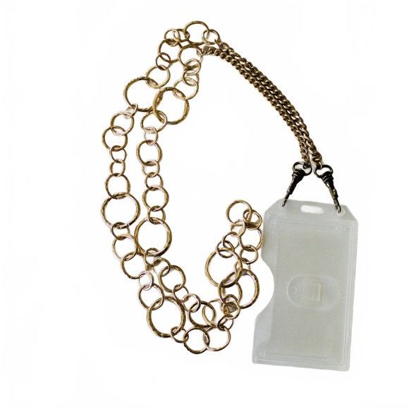 ☃️ 2/$18 Chain Lanyard/ID Holder, Gold-tone - Picture 5 of 6